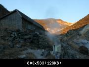 the spring of Numajiri Onsen is located in a remote valley; people can soak there directly in a hot mountain stream